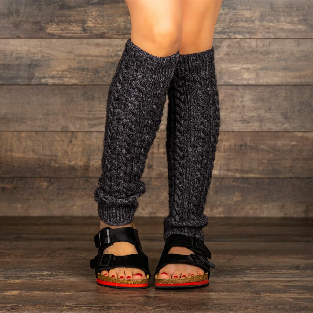 Wool Leg Warmers - Ellegantnaya Dark Grey