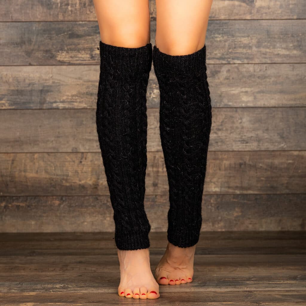 Wool Leg Warmers - Ellegantnaya Black