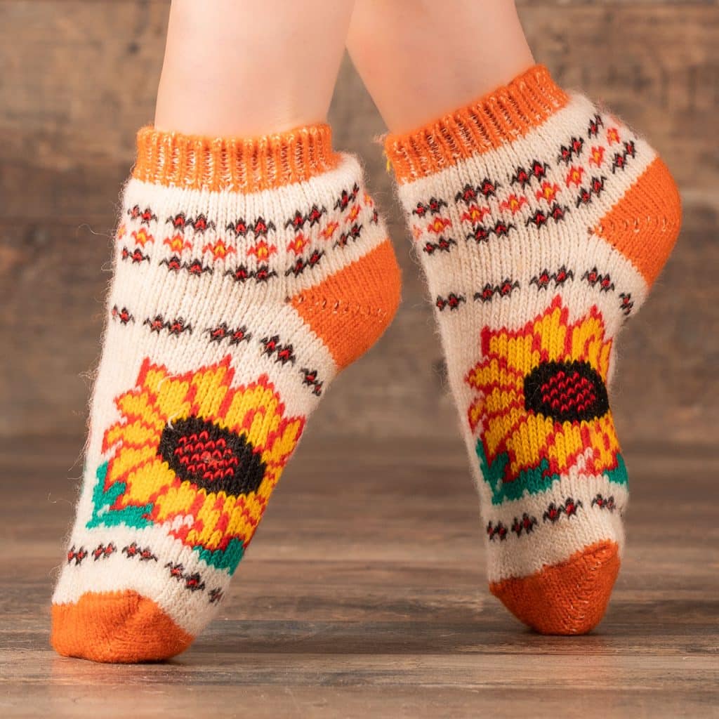 Wool Sneaker Socks - Sunflower